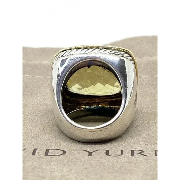 $3250 DAVID YURMAN 18K GOLD SS DIAMOND ALBION EXTRA LARGE LEMON QUARTZ R… - Picture 12 of 16